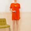 robe en soie orange Julia ATODE