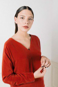 Blouse soie lavée rouge Edith ATODE