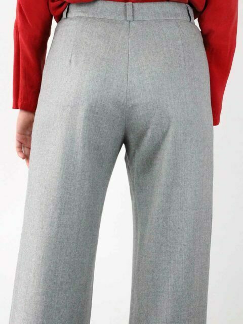 pantalon large femme gris