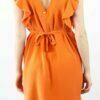 robe soie orange Audrey ATODE