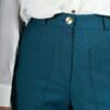 Pantalon bleu canard femme large taille haute Laura ATODE