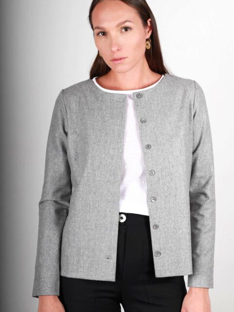 Gilet en laine gris femme Laurence ATODE