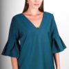 Blouse avec volants bleu canard Danying ATODE