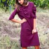 robe longue bordeaux Carine ATODE