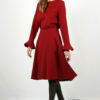 jupe midi rouge en crepe Camille ATODE