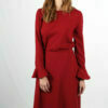 jupe midi rouge en crepe Camille ATODE