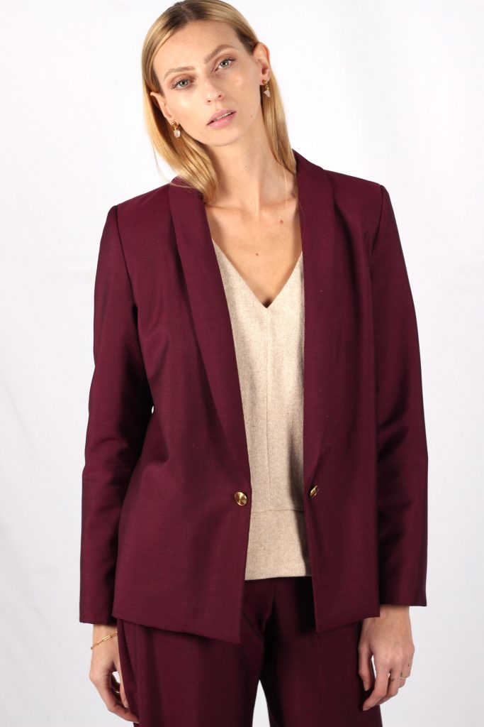 Blazer bordeaux femme en laine Marie-Anne ATODE