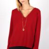 Pull rouge en crêpe de laine Chloé ATODE