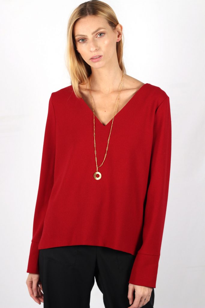 Pull rouge en crêpe de laine Chloé ATODE