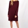 Robe droite bordeaux en laine flanelle Carolyne ATODE