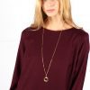 Robe droite bordeaux en laine flanelle Carolyne ATODE