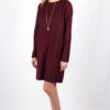 Robe droite bordeaux en laine flanelle Carolyne ATODE