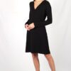 Robe noire cintrée en crêpe de laine Nahéma ATODE