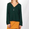 pull vert sapin en crêpe de laine Chloé ATODE