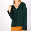 pull vert sapin en crêpe de laine Chloé ATODE