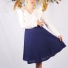 jupe dentelle midi en coton bleu marine Elsa ATODE