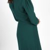 Robe vert sapin cintrée en crêpe de laine Nahéma ATODE