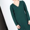 Robe vert sapin cintrée en crêpe de laine Nahéma ATODE