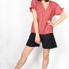 Blouse corail manches tshirts smockées Louane ATODE