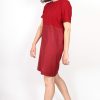 Robe droite rouge bicolore Carolyne ATODE