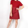 Robe droite rouge bicolore Carolyne ATODE